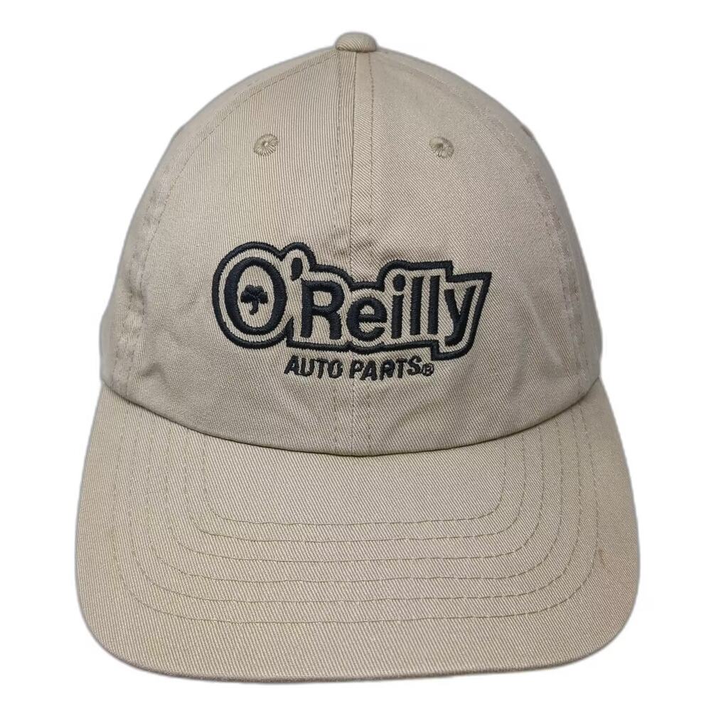 O'Reilly Auto Parts Beige Baseball Cap Adjustable OS Strapback Embroidered Hat